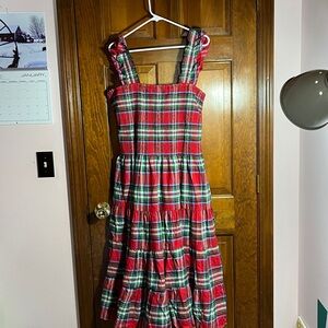 Red Flannel plaid lands end smocked dress. NWT size 1x
